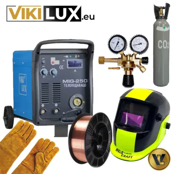 Телоподаващо 250А с електрожен MIG/MMA Viki Lux пълен комплект